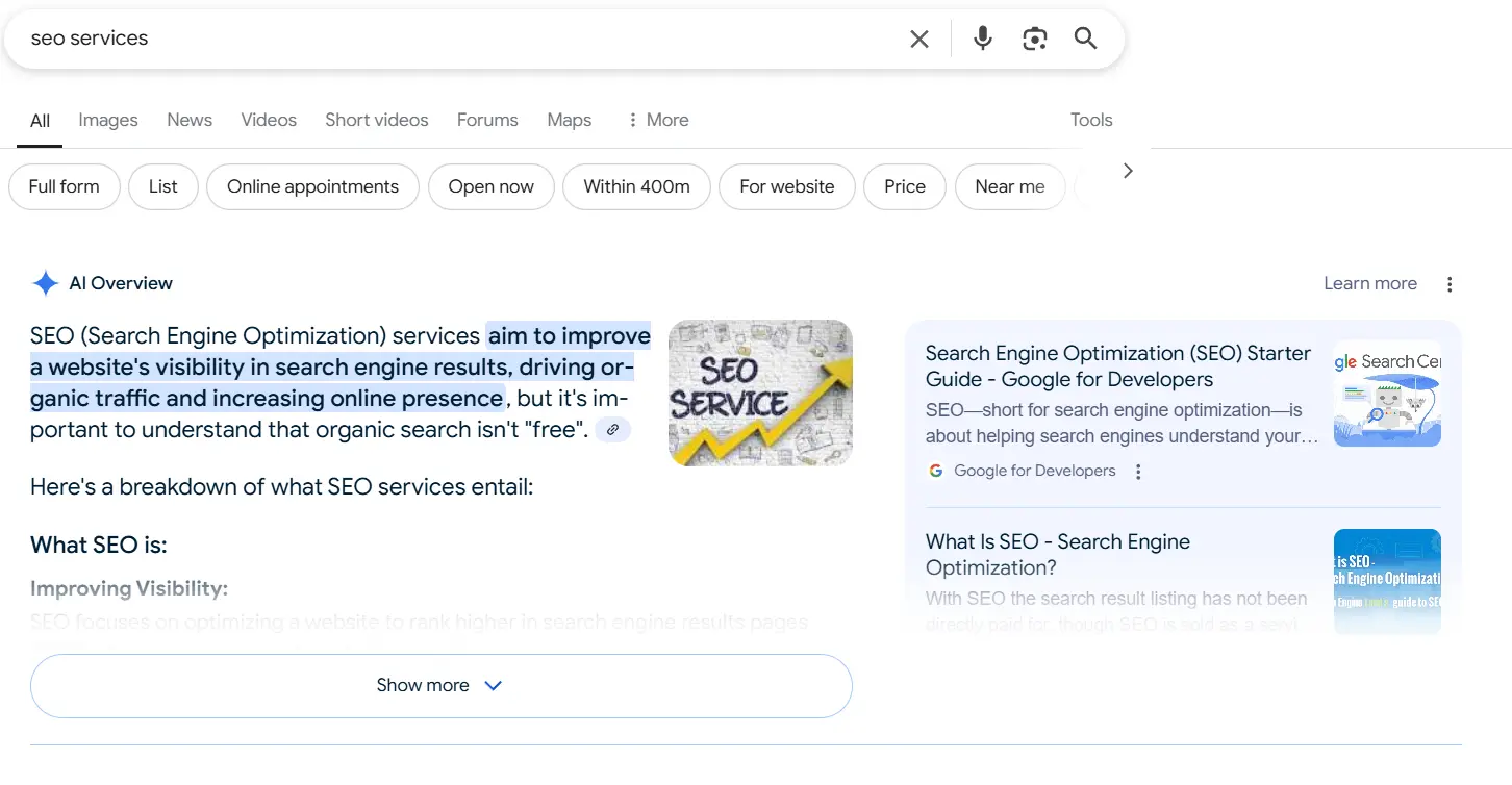 Position Zero search results